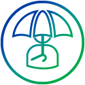 Icon of a person holding an umbrella